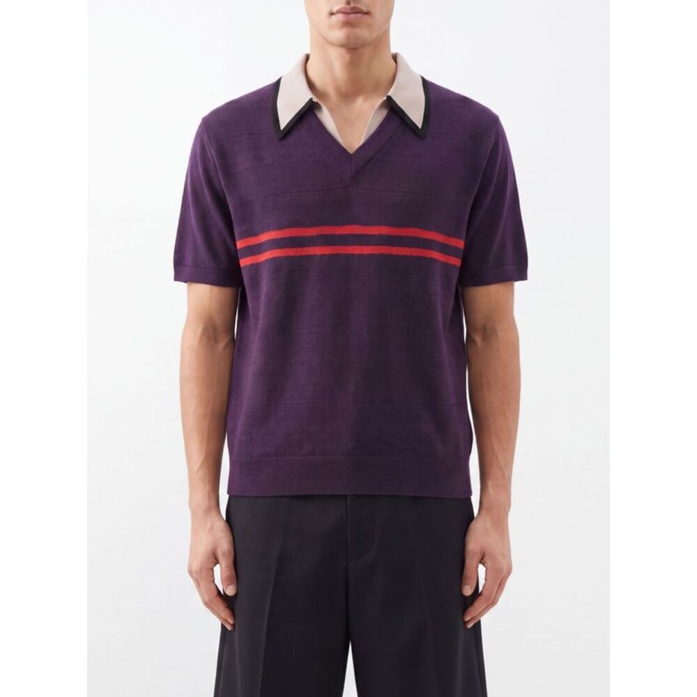 Dries Van Noten Polo Shirt Men Red Purple
